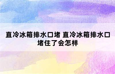 直冷冰箱排水口堵 直冷冰箱排水口堵住了会怎样